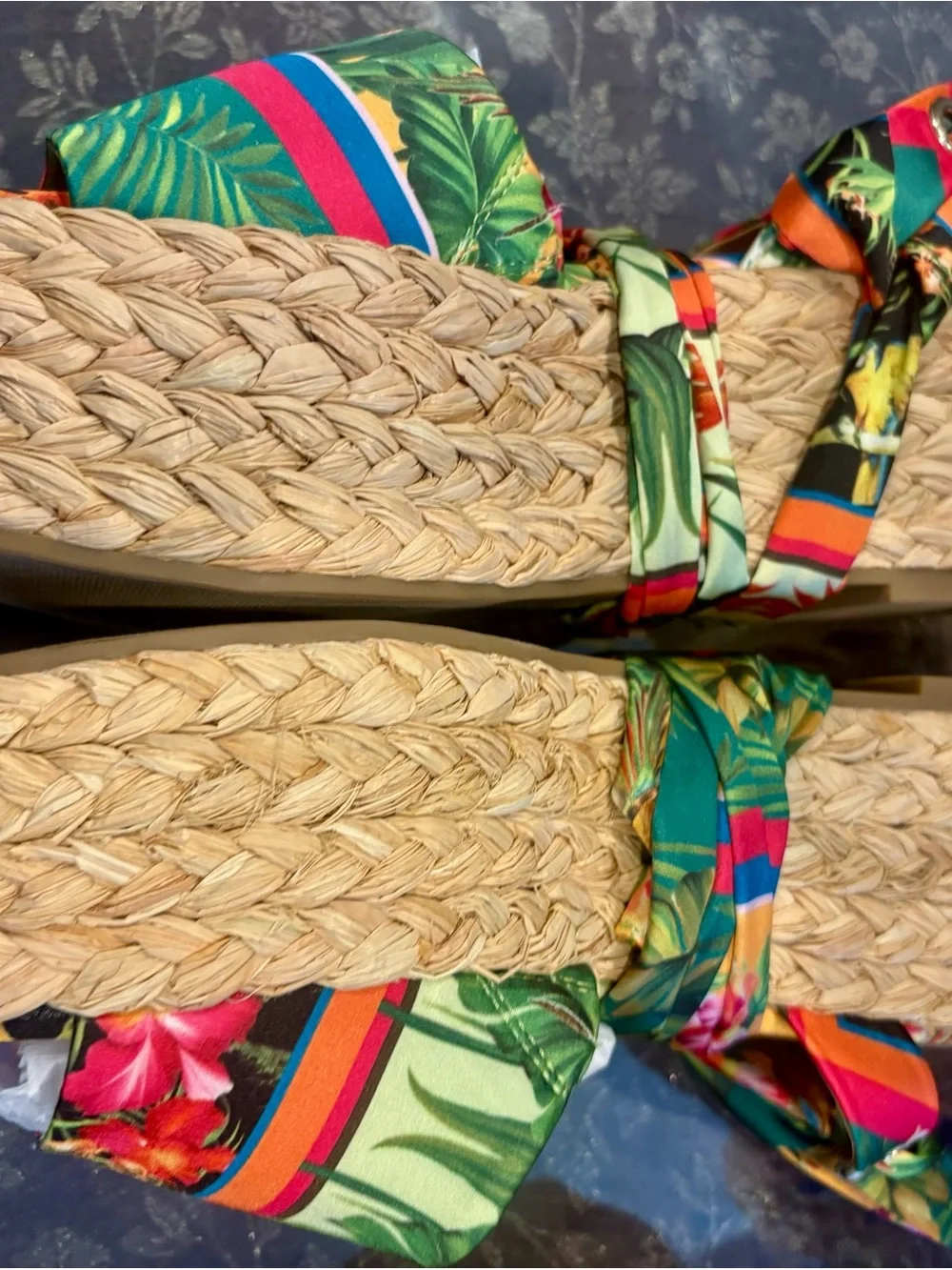 INC Multi Tropical Print Espadrille Wedge Sandals